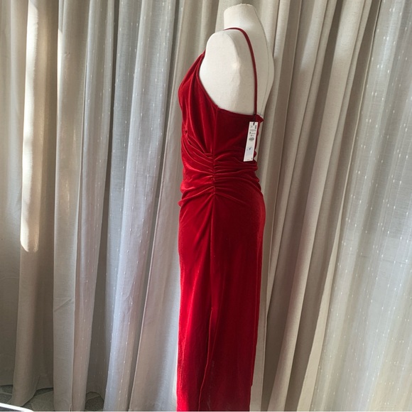 ZARA RED VELVET BODYCON DRESS NWT - Picture 2 of 13